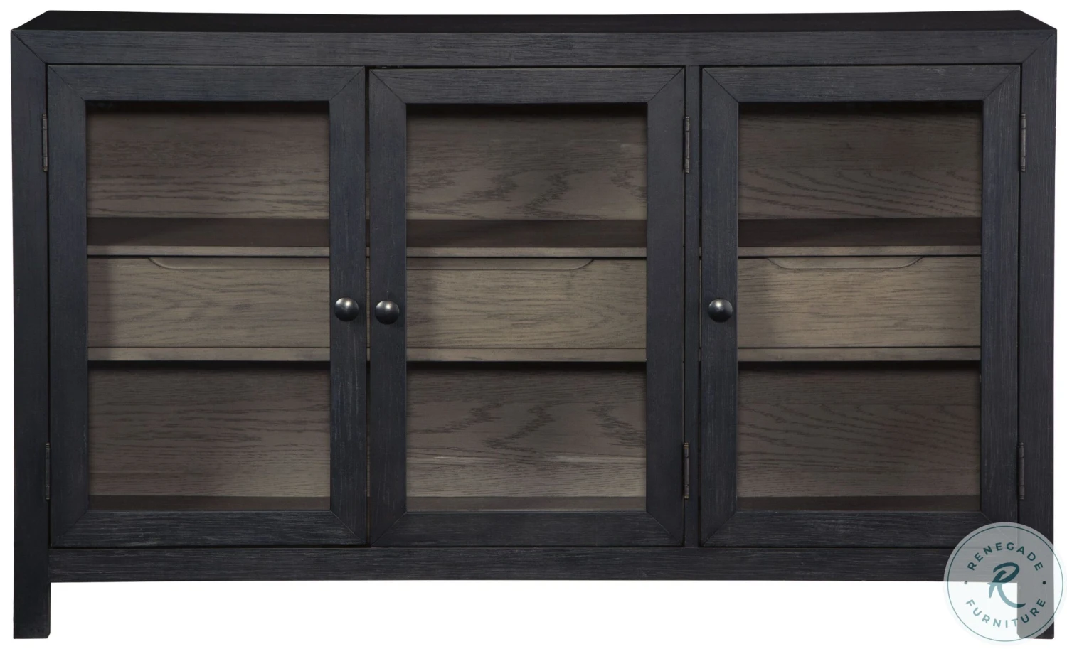 Lenston Black And Warm Gray Short Accent Cabinet - Image 3