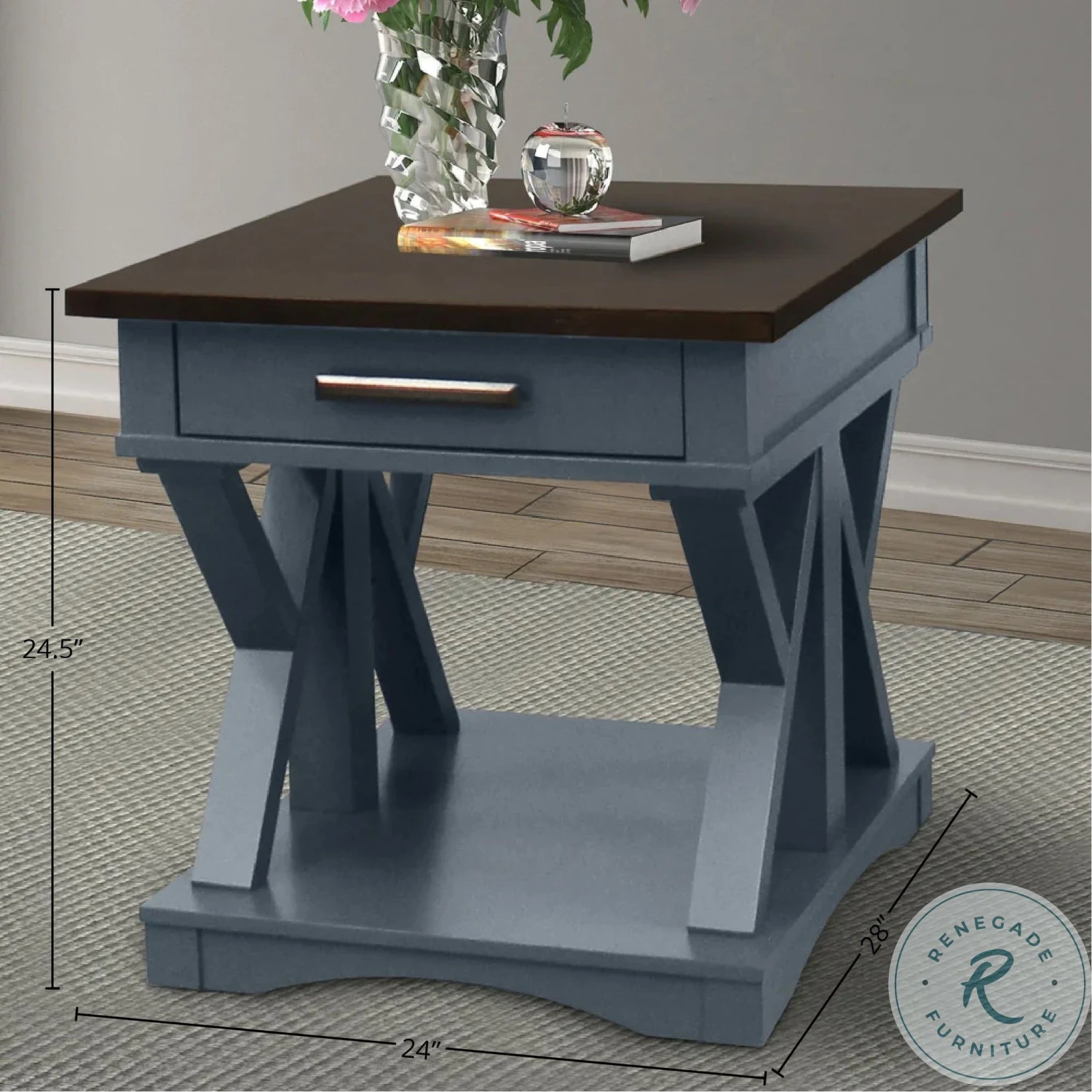 Americana Modern Denim End Table - Image 4