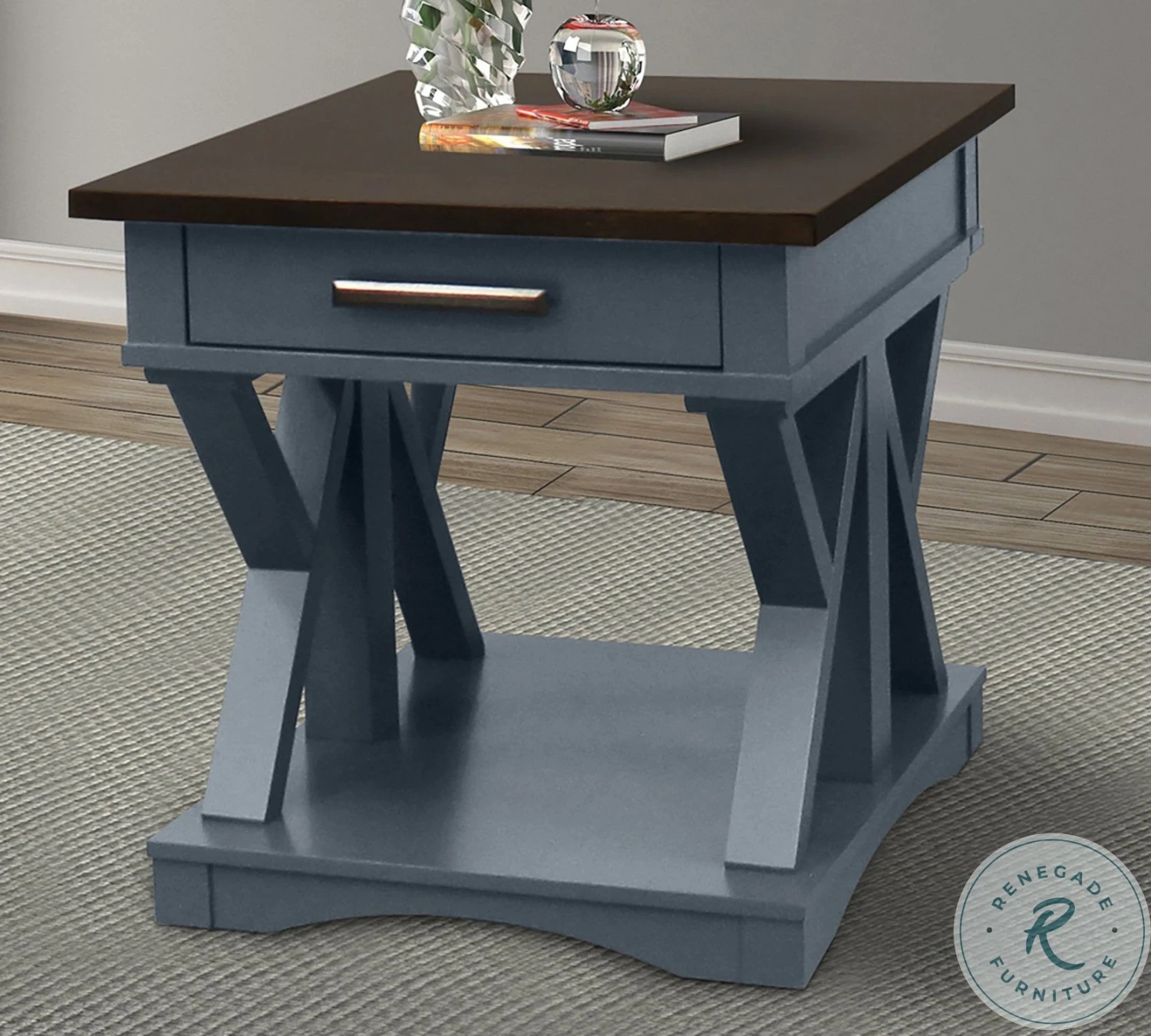 Americana Modern Denim End Table - Image 3