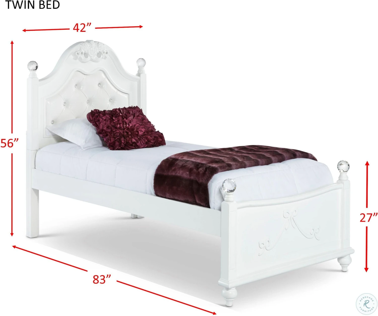 Annie White Twin Upholstered Poster Bed With Storage Trundle - Image 4
