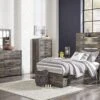 Drystan Multi Youth Panel Bedroom Set With Double Under Bed Storage