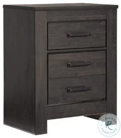 Brinxton Charcoal Gray 2 Drawer Nightstand