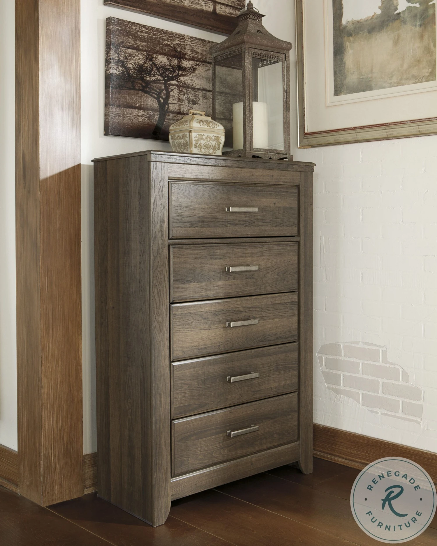 Juararo Dark Brown Five Drawer Chest - Image 9