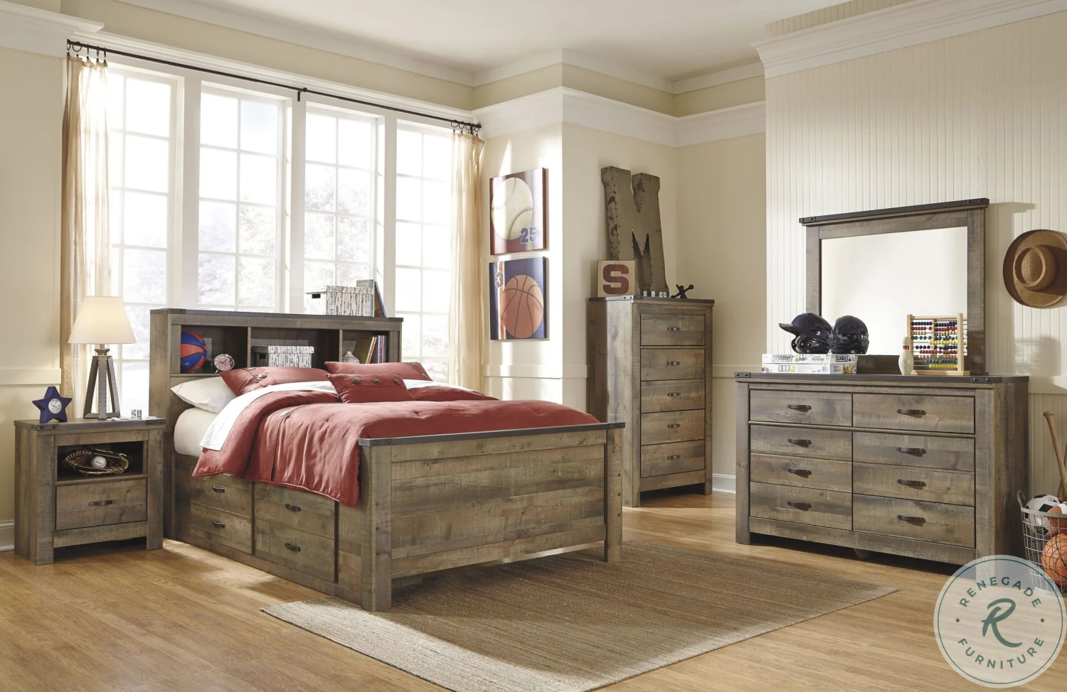 Trinell Brown Five Drawer Chest - Image 3