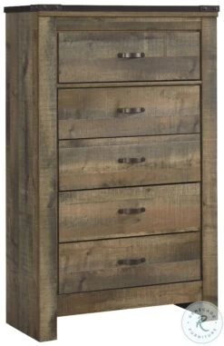 Trinell Brown Five Drawer Chest
