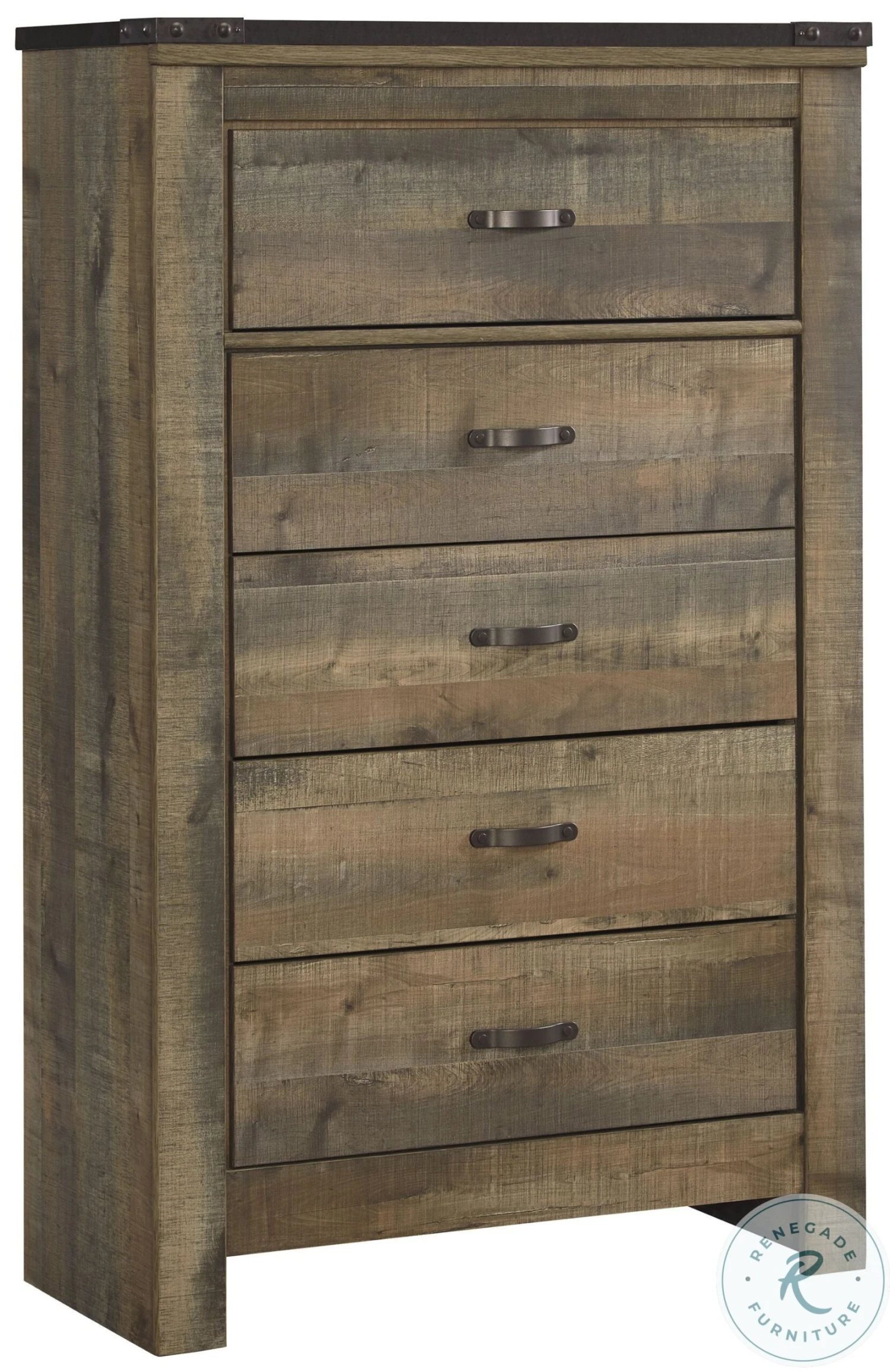 Trinell Brown Five Drawer Chest