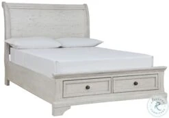 Robbinsdale Antique White Full Sleigh Storage Bed