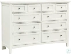 Bonanza White 8 Drawer Triple Dresser
