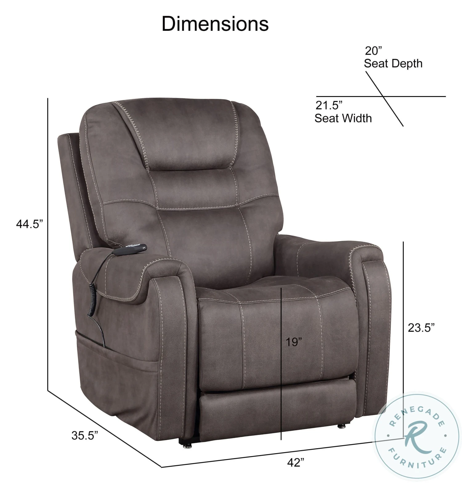 Brisbane Stone Power Lift Chair With Three Heat Zones - Image 2