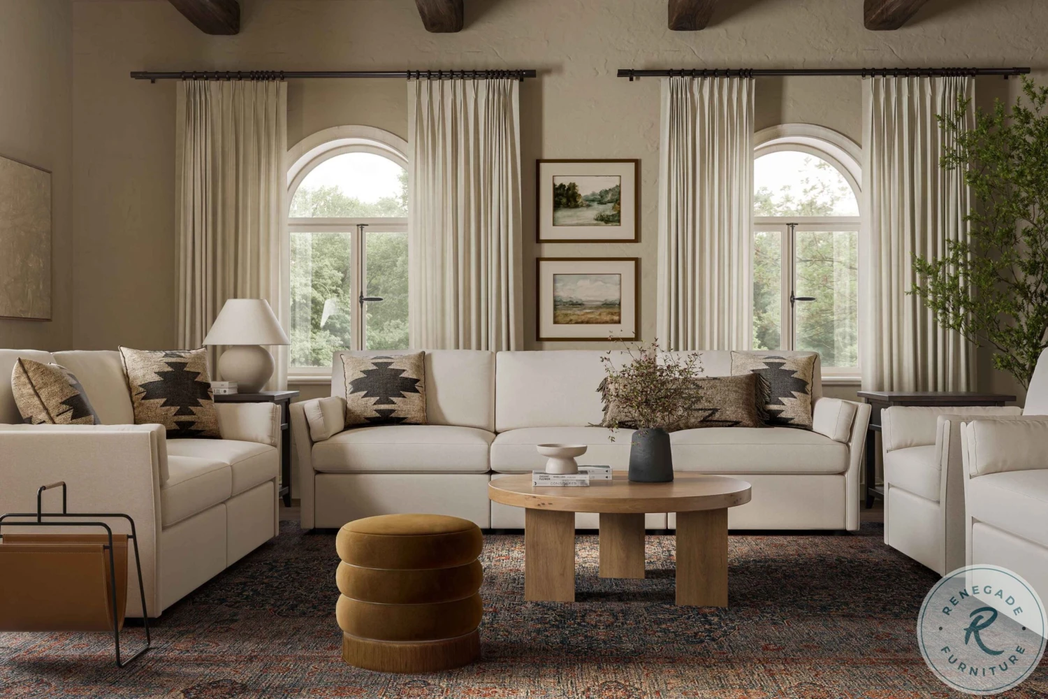 Catarina Cream Loveseat - Image 5