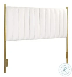 Chloe Cream Velvet Queen Headboard