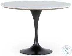 Powell White Marble And Dark Rustic Black 42" Bistro Table