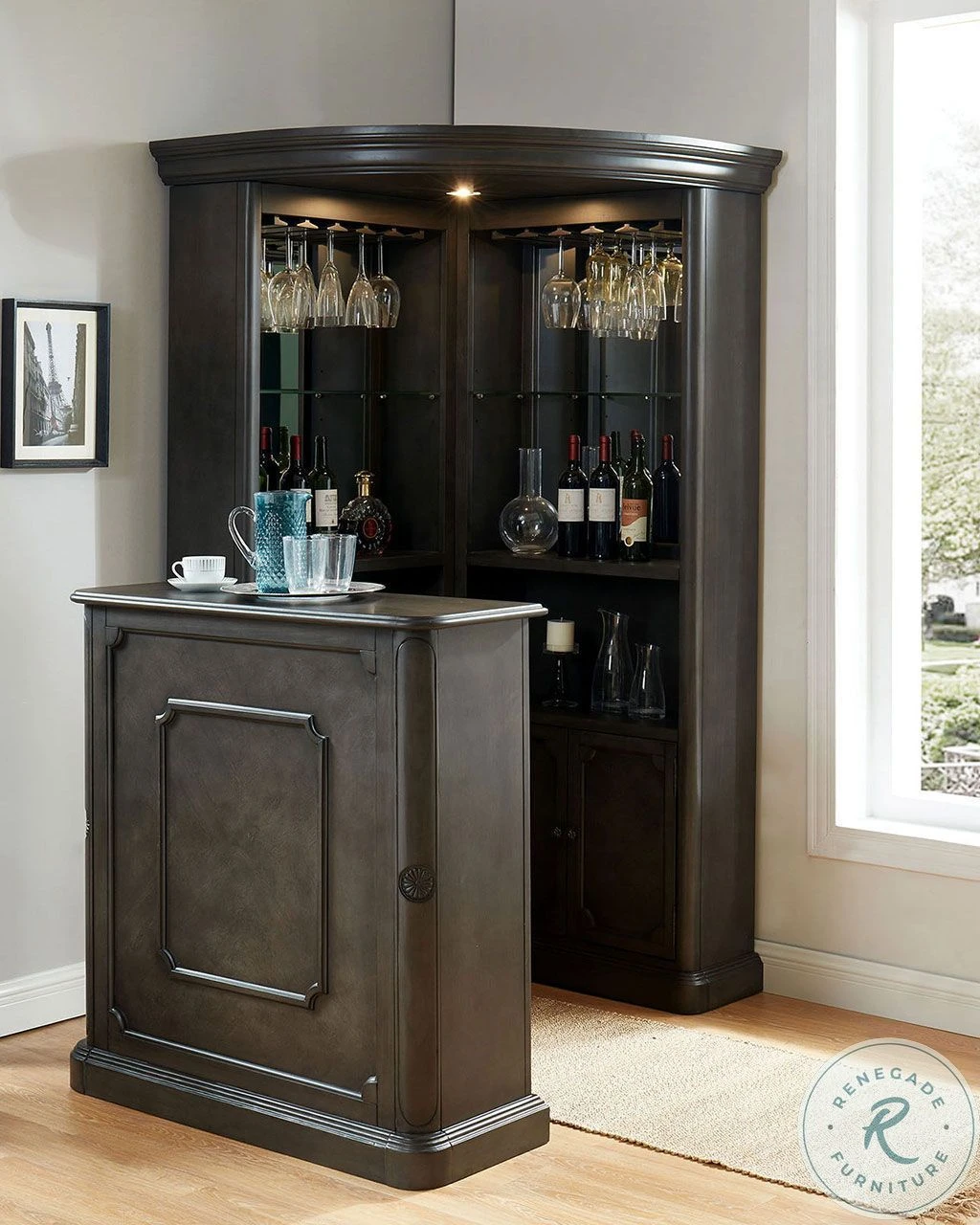 Voltaire Gray Corner Curio - Image 3