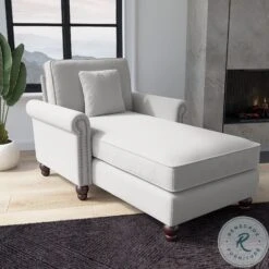 Coventry Light Gray Microsuede Chaise Lounge