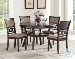 Gia Cherry 5 Piece Round Dining Room Set