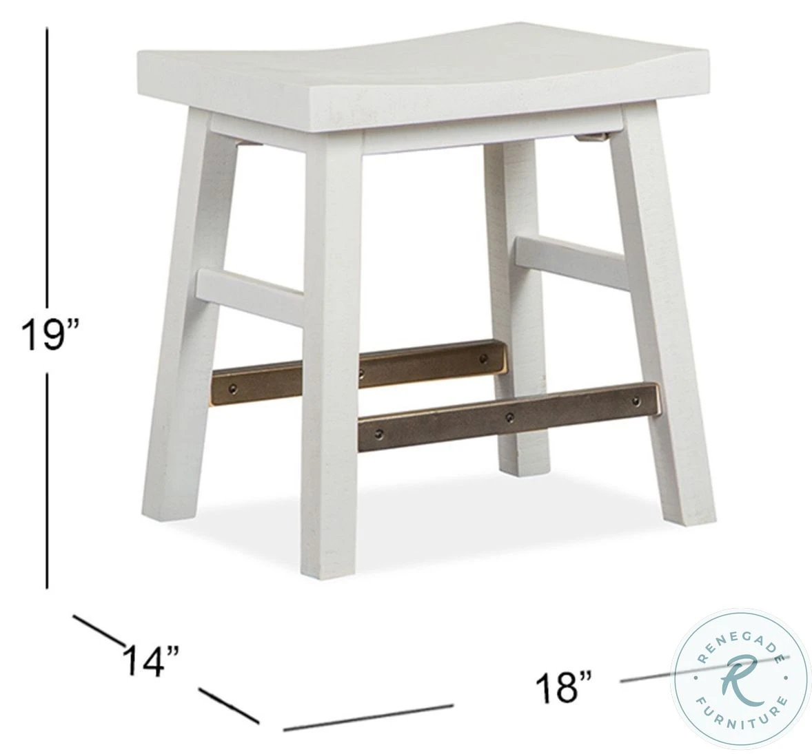 Heron Cove Chalk White Stool - Image 2