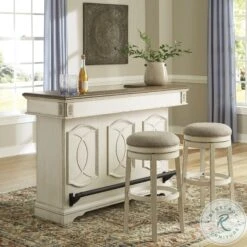 Realyn Chipped White Bar Set