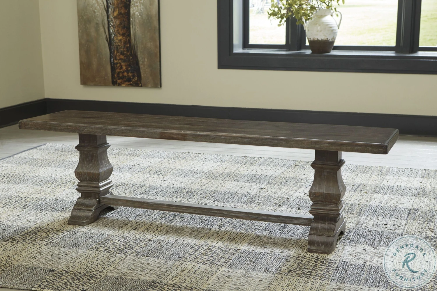 Wyndahl Rustic Brown Bench - Image 5