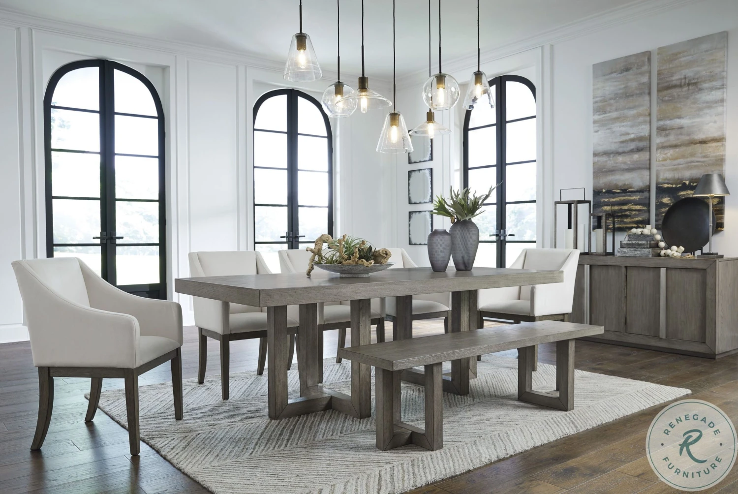 Anibecca Grey Dining Bench - Image 7