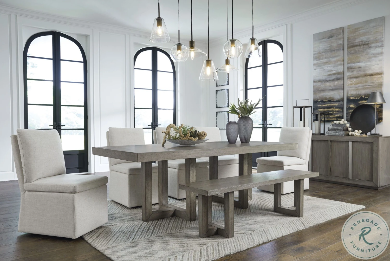 Anibecca Grey Dining Bench - Image 8