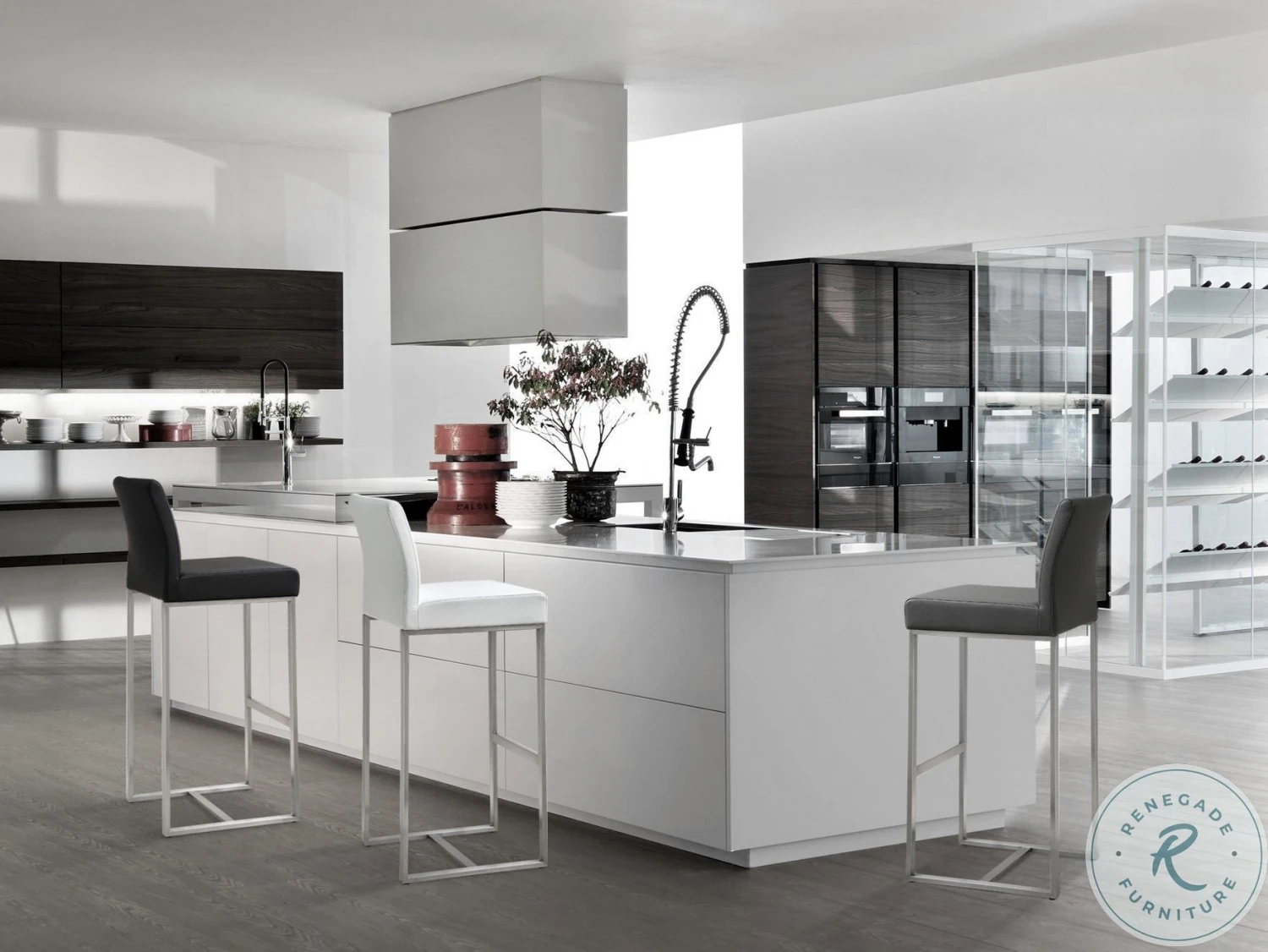 Denmark White Stainless Steel Counter Height Stool Set Of 2 - Image 2