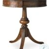 500-50-828 Walnut Round Pedestal Accent Table