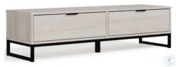 Socalle Light Natural And Dark Pewter Storage Bench