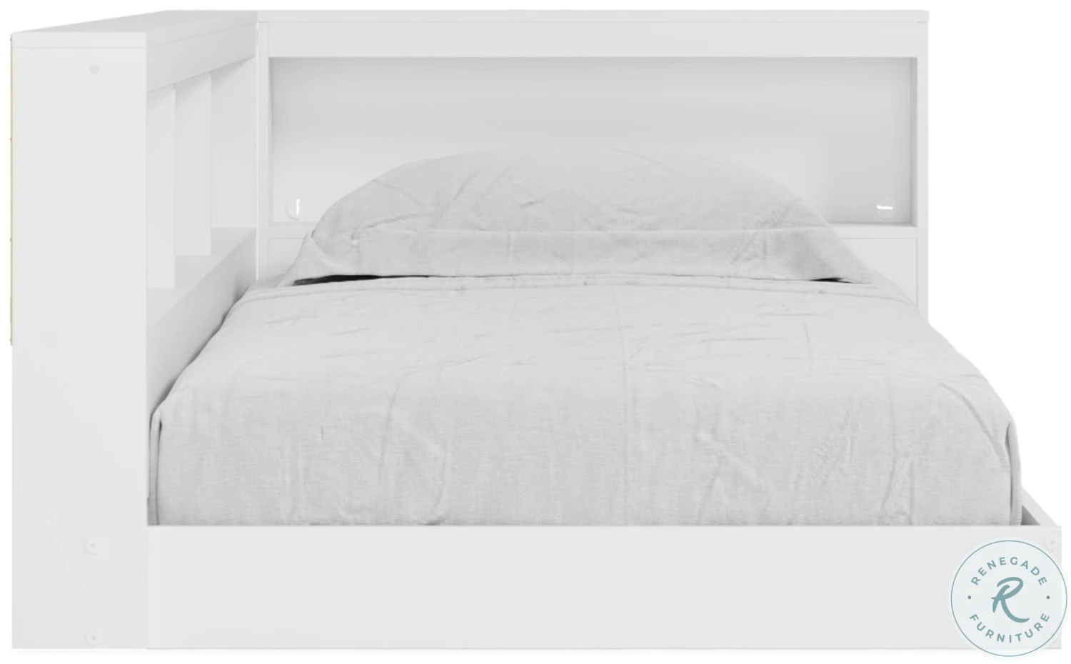 Piperton White Twin Bookcase Storage Bed - Image 6