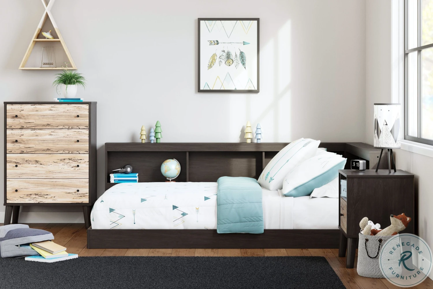 Piperton Brown Full Bookcase Storage Bed - Image 2