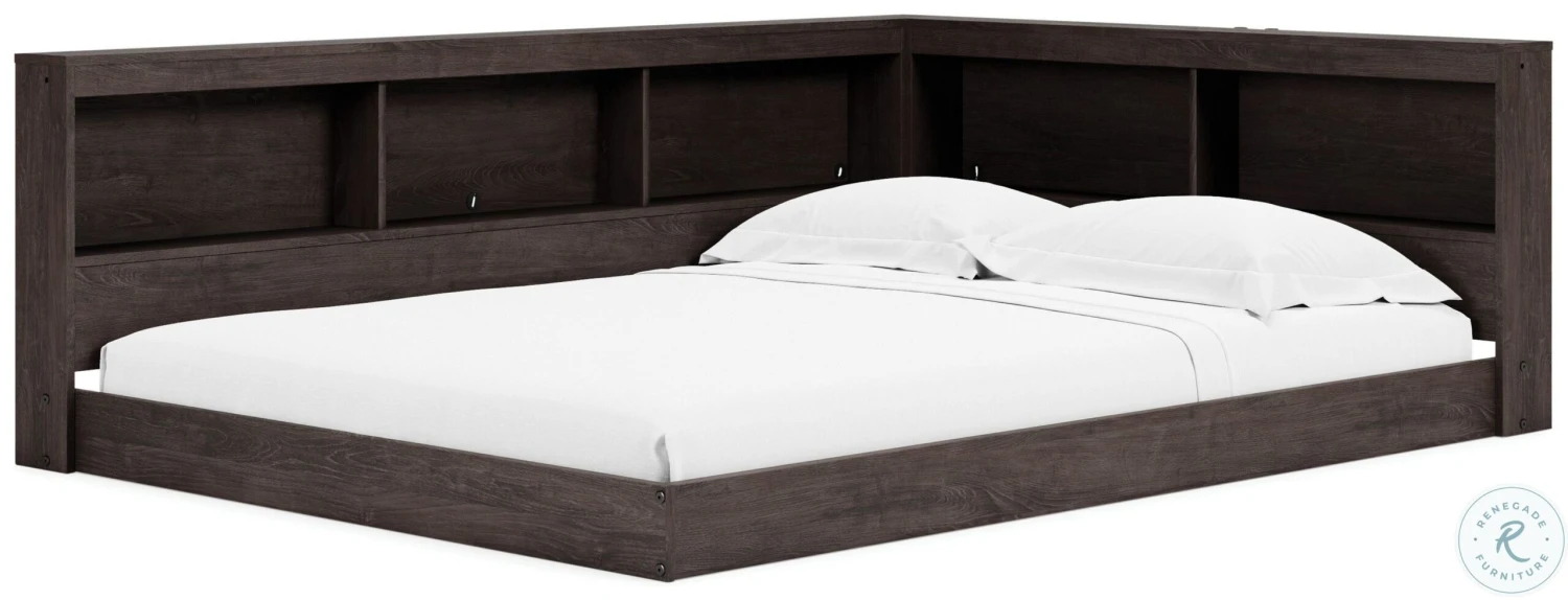 Piperton Brown Full Bookcase Storage Bed