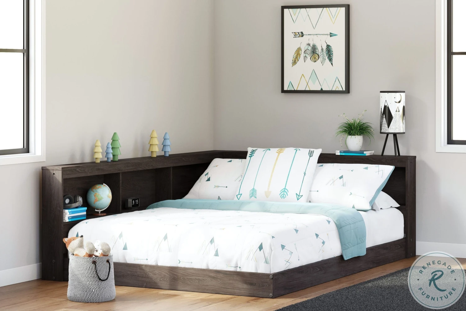 Piperton Brown Full Bookcase Storage Bed - Image 6