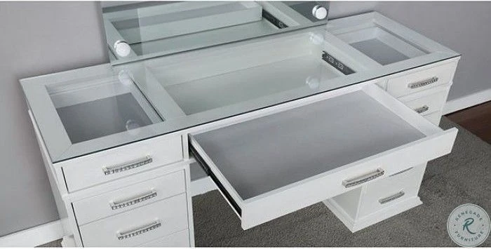 Valentina Luminous White Vanity Set - Image 3