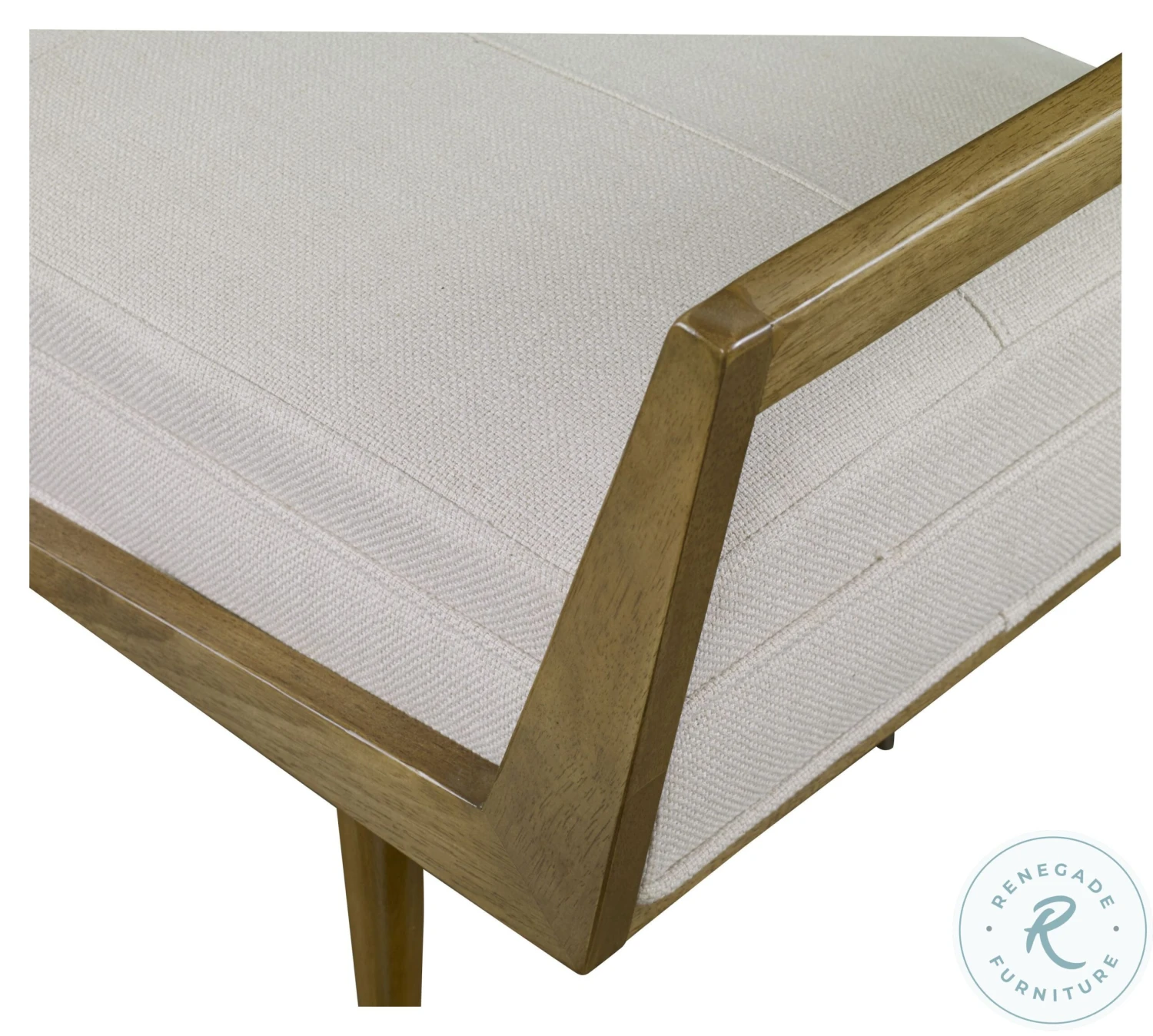 Waylon Woven Ivory Modern Bench - Image 4
