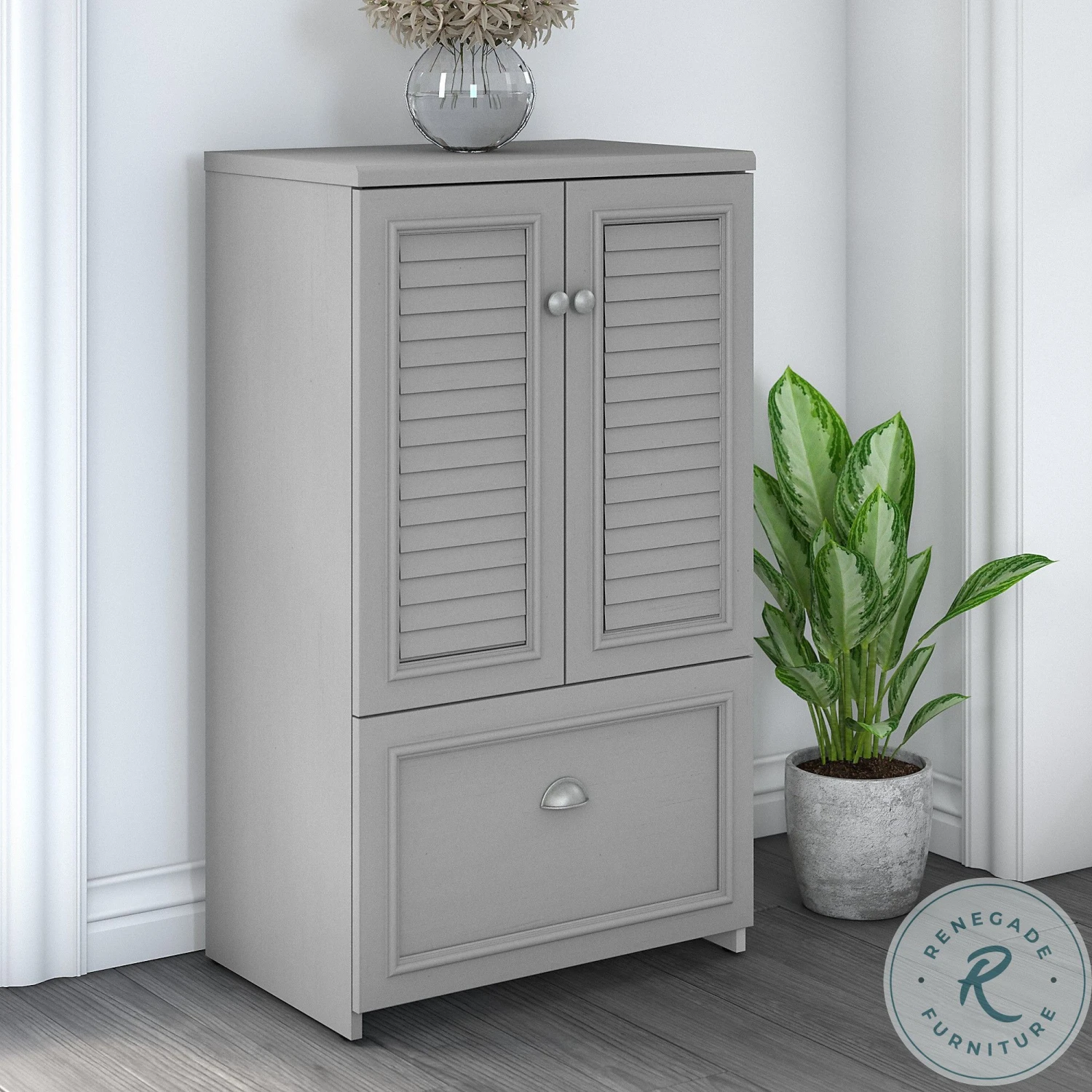 Fairview Cape Cod Gray Storage Shoe Cabinet With Doors - Image 7