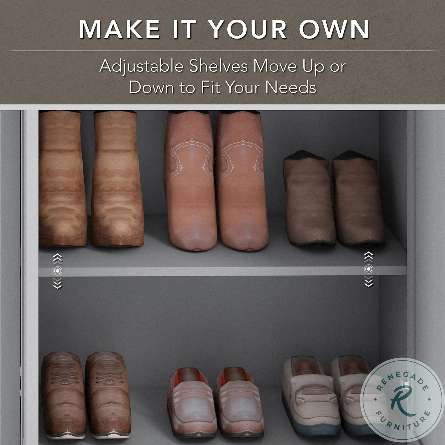 Fairview Cape Cod Gray Storage Shoe Cabinet With Doors - Image 5