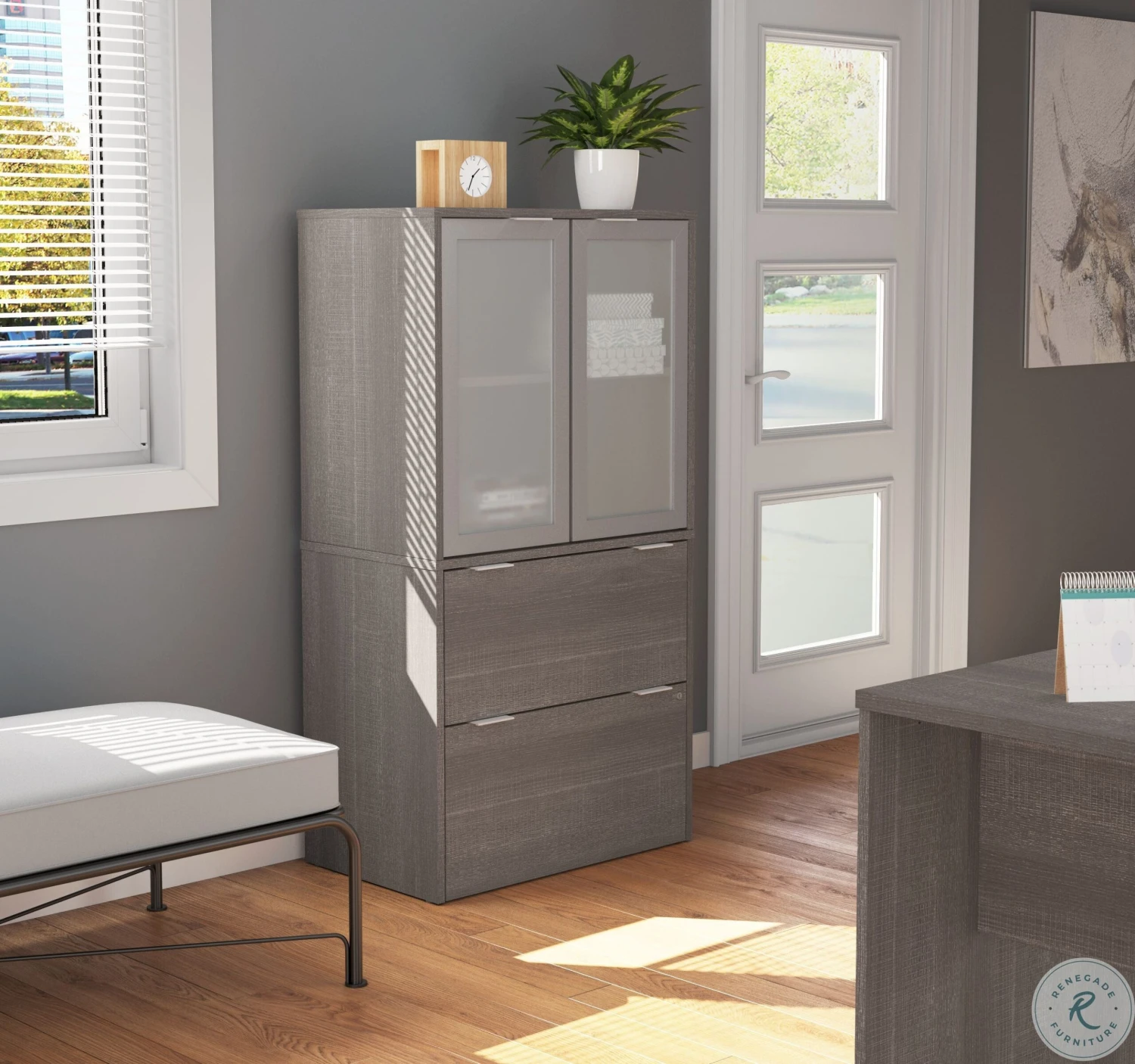 I3 Plus Bark Gray Lateral File With Storage Cabinet - Image 3
