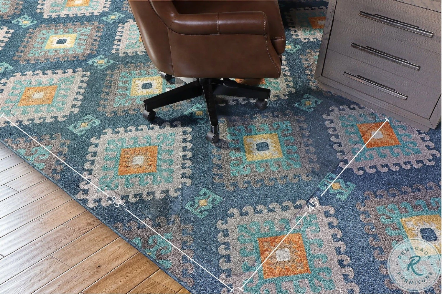 GCM-4553 Clear Glass 45" Chair Mat - Image 3