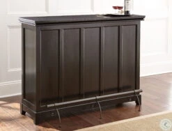 Garcia Ebony Painted Bar With Foot Rail