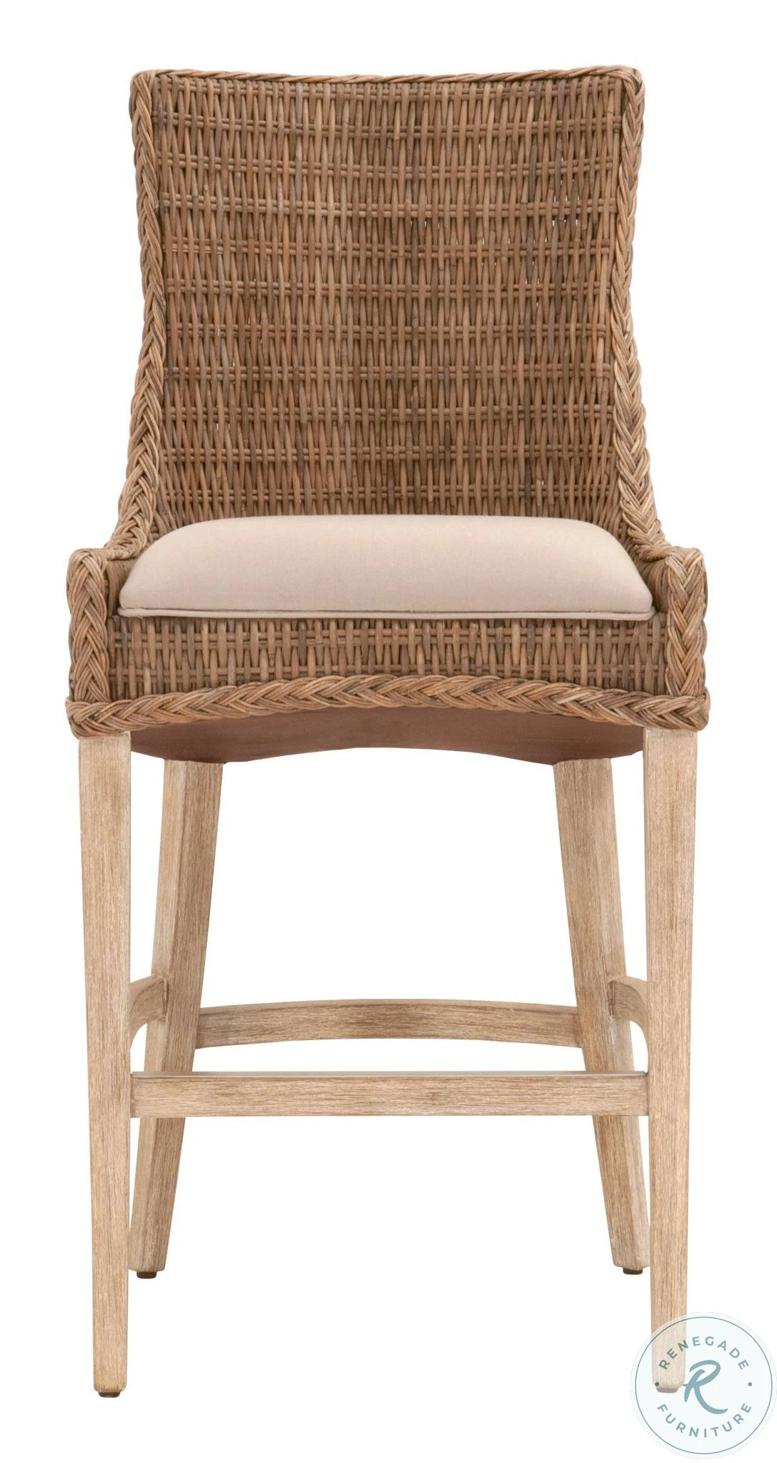 Woven Gray Kubu And Natural Greco Outdoor Bar Stool Set Of 2 - Image 3