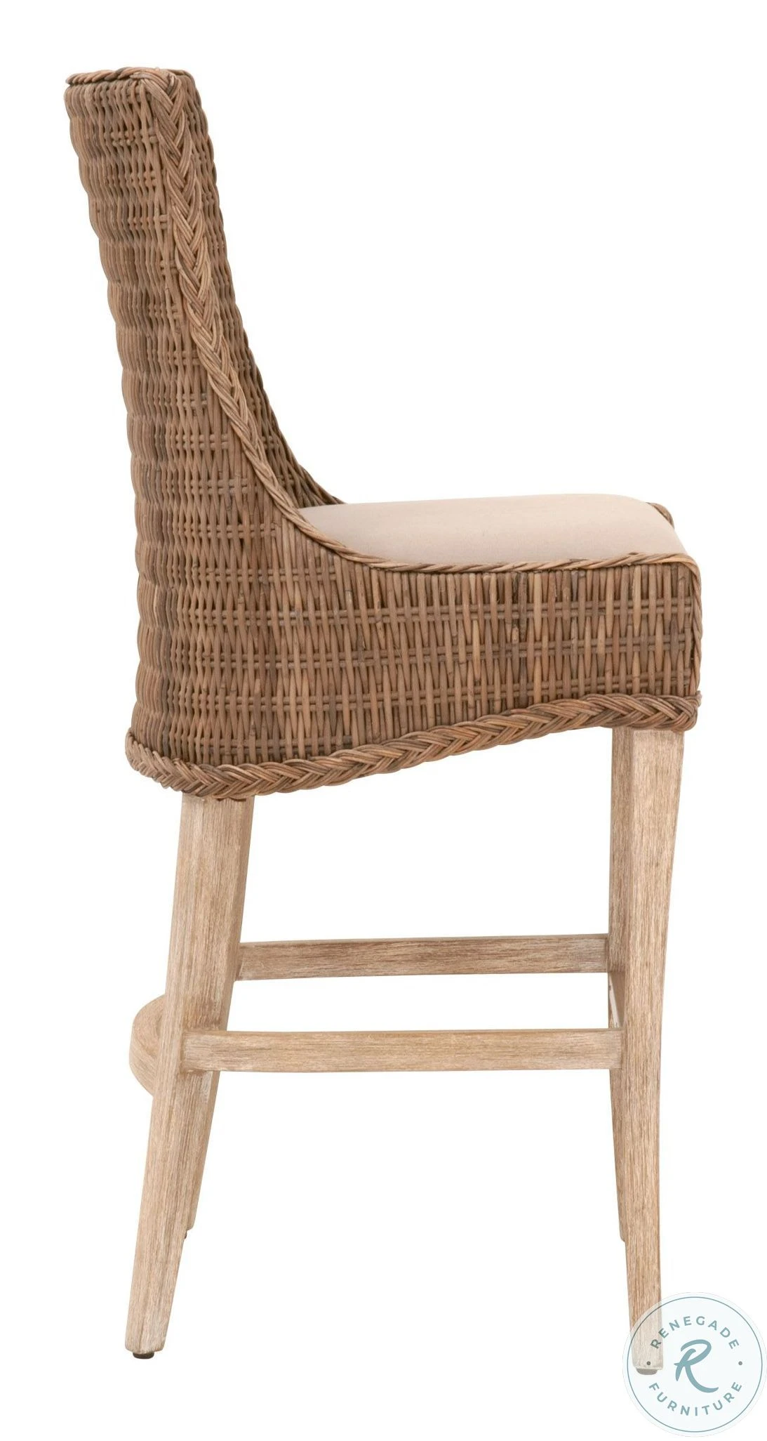 Woven Gray Kubu And Natural Greco Outdoor Bar Stool Set Of 2 - Image 4