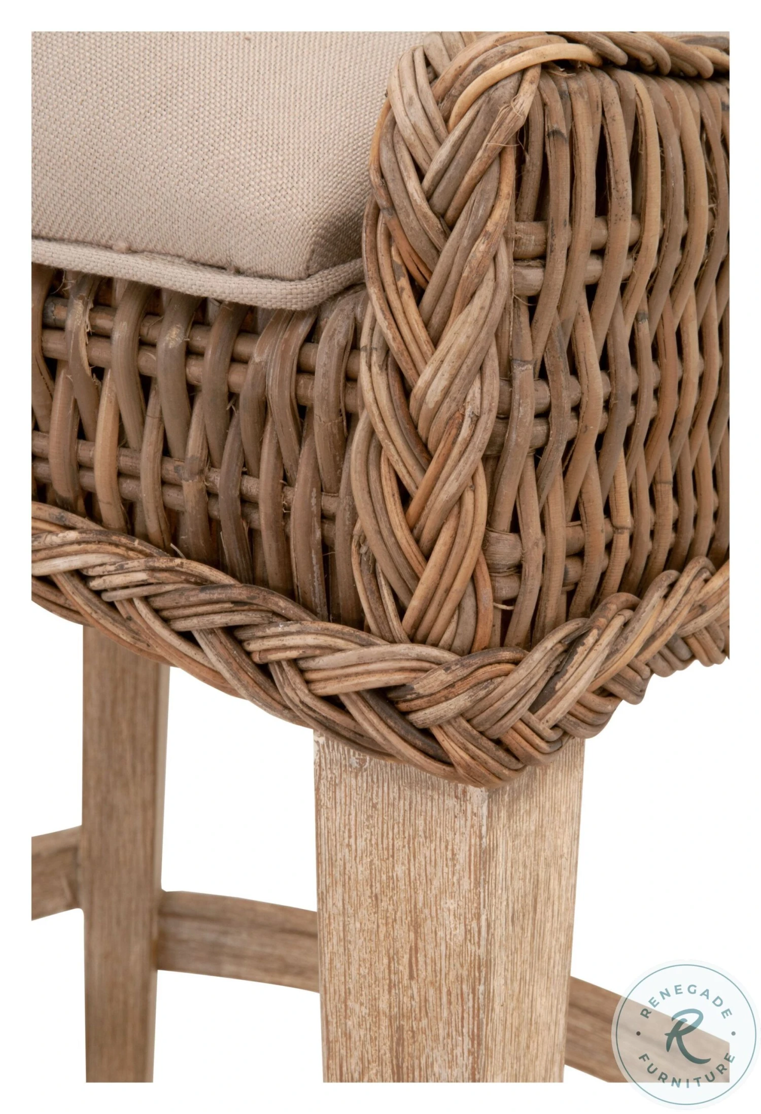Woven Gray Kubu And Natural Greco Outdoor Bar Stool Set Of 2 - Image 7