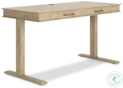 Elmferd Light Brown Adjustable Height Desk