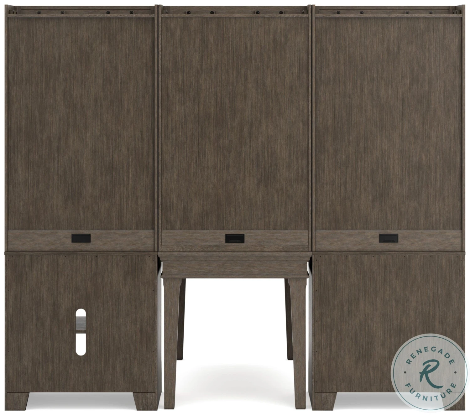 Janismore Weathered Grey Desk With Double Bookcase And Hutch - Image 8