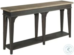 Hancock Vintage Natural And Rubbed Through Black Hall Console