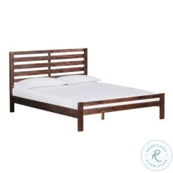 Andy Walnut Wooden Queen Panel Bed