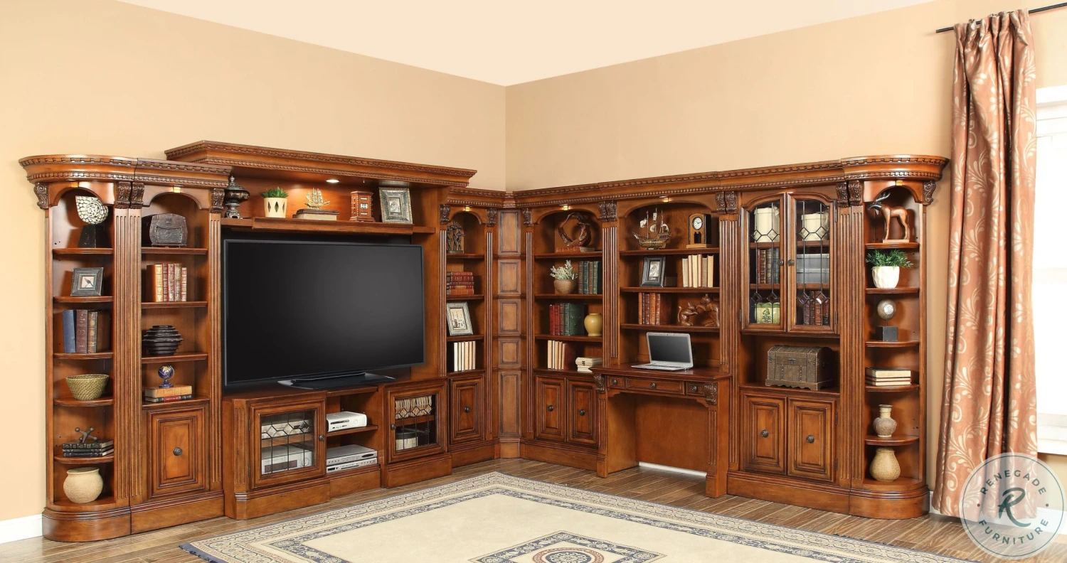 Hayes Antique Vintage Pecan 32" Glass Door Cabinet - Image 7