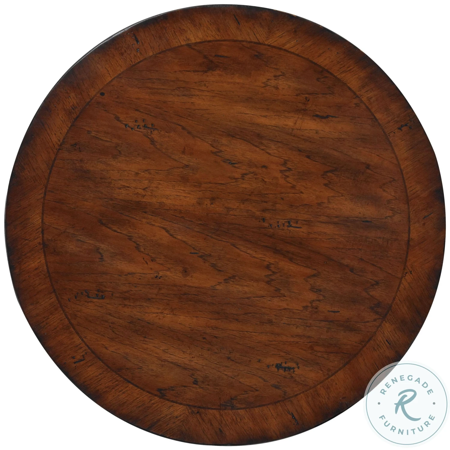 500-50-828 Walnut Round Pedestal Accent Table - Image 3