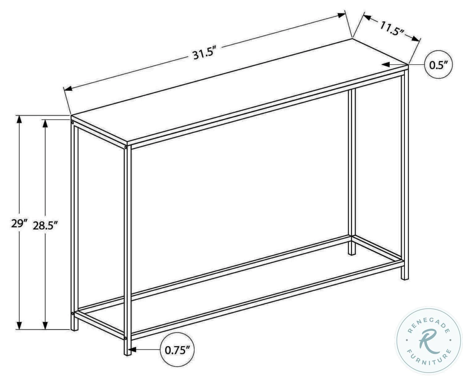 2255 Spacious White Marble 32" Console Table - Image 3