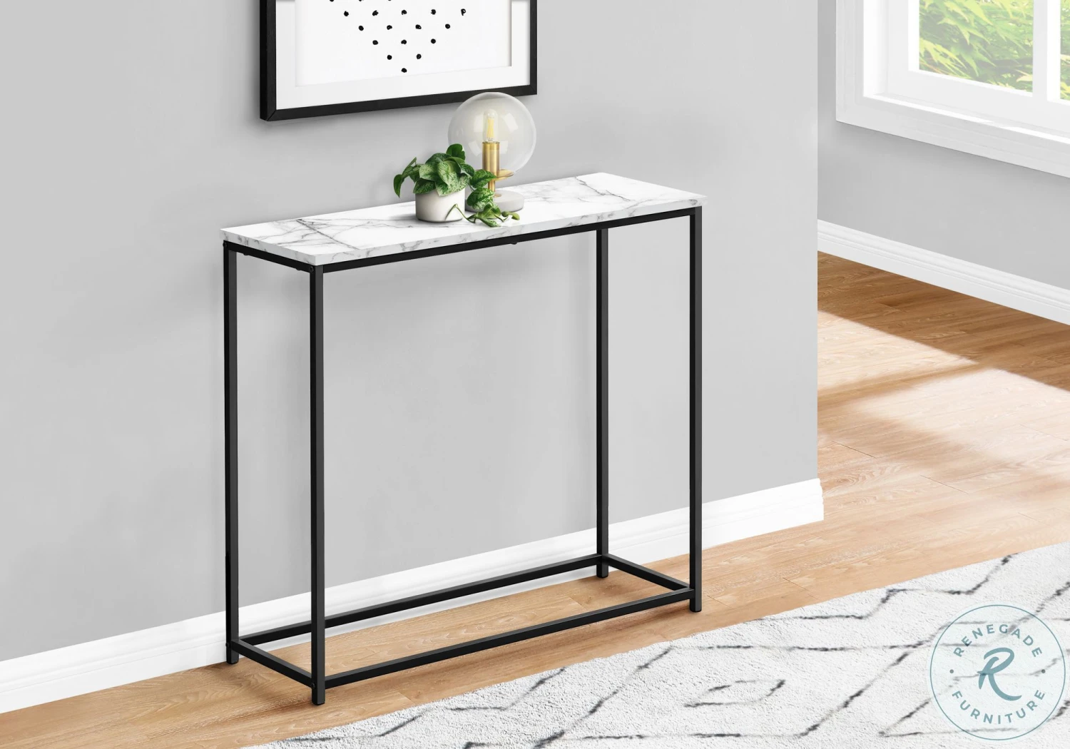 2255 Spacious White Marble 32" Console Table - Image 2