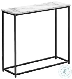 2255 Spacious White Marble 32" Console Table